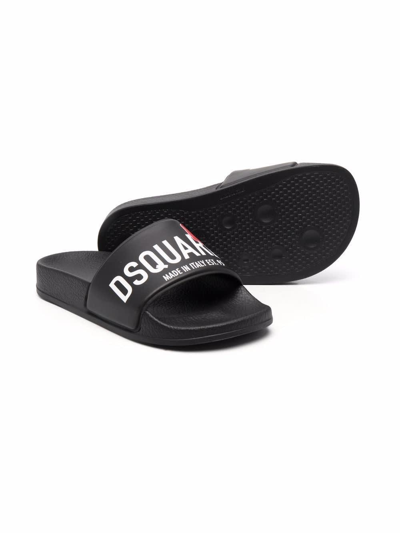 Shop Dsquared2 Slippers With Logo In Black