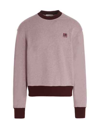 Shop Ami Alexandre Mattiussi Logo Embroidery Sweatshirt In Pink