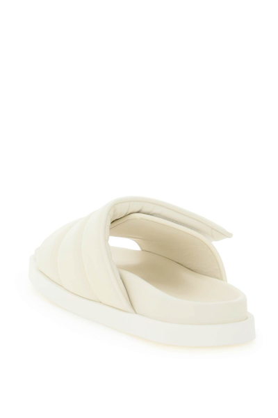 Shop Gia Borghini Nappa Leather Gia 3 Slides In Ivory