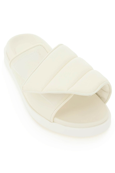 Shop Gia Borghini Nappa Leather Gia 3 Slides In Ivory
