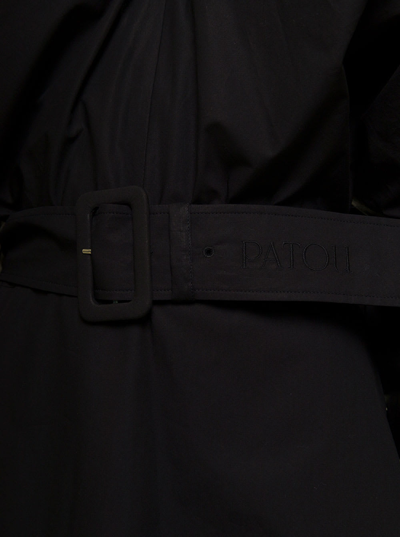 Shop Patou Womans Black Cotton Dress With Belt In Nero
