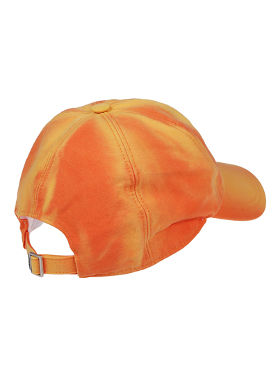 Shop Msgm Embroidered-logo Baseball Cap In Arancione