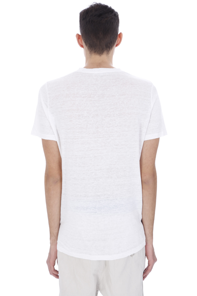 Shop Isabel Marant Karman T-shirt In White Linen In Bianco