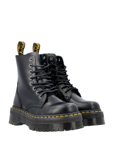 Dr. Martens Jadon Polished Smooth Leather Platform Boots In Black 