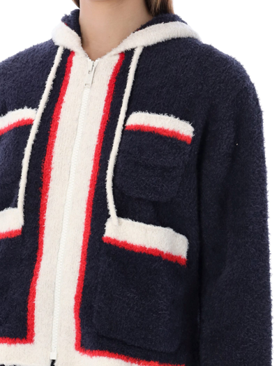 Shop Undercover Fluffy Track Jacket In Navy