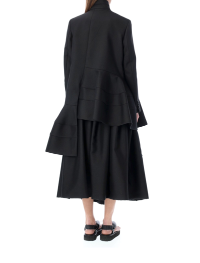 Shop Comme Des Garçons Asymmetric Wave Coat In Black