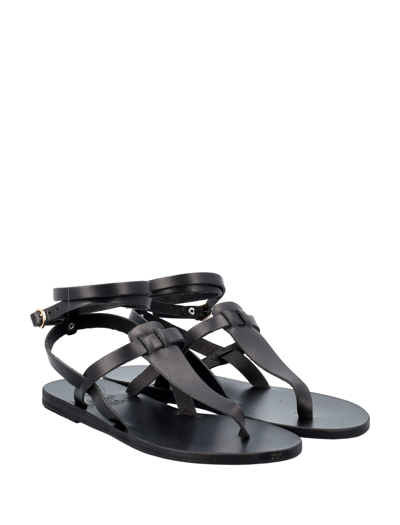 Shop Ancient Greek Sandals Estia Leather Sandals In Black