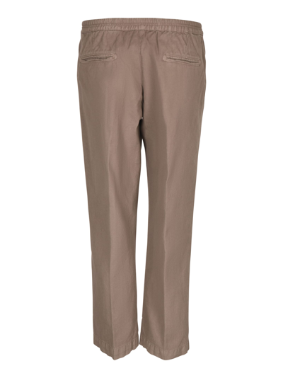 Shop Massimo Alba Buttoned Elastic Waist Trousers In Walnut