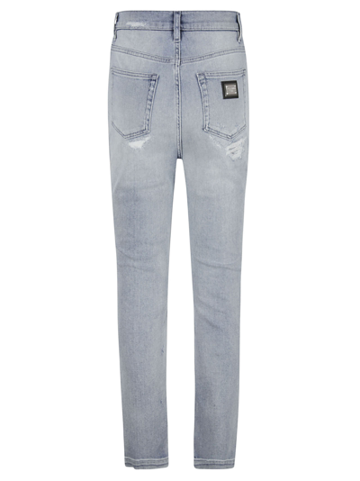 Shop Dolce & Gabbana Distressed Effect 5 Pockets Jeans In Neutro