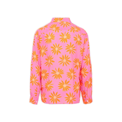 Shop Jacquemus Allover Printed Shirt In Print Orange/pink Flowers