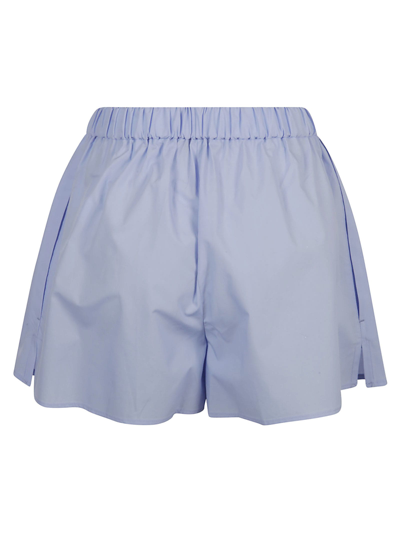 Shop Patou Elastic Waist Plain Shorts In Celeste