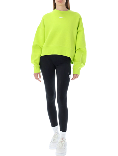 Shop Nike Essentials Oversized Fleece Crew Sweatshirt In Atomic Green