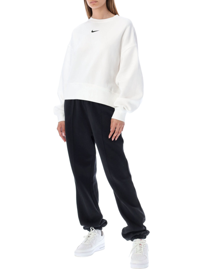 Shop Nike Essentials Oversized Fleece Crew Sweatshirt In White