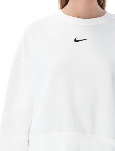 Shop Nike Essentials Oversized Fleece Crew Sweatshirt In White