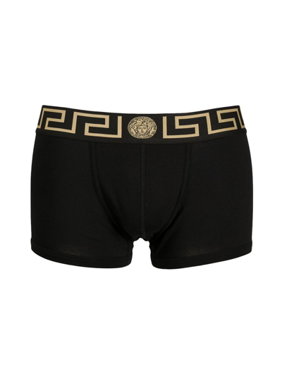 Shop Versace Mens Black Cotton Boxer With Medusa Logo