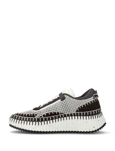 Shop Chloé Nama Sneakers In White Black