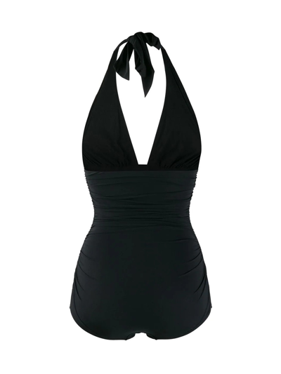 Shop Dolce & Gabbana One Piece Halterneck Swimsuit In Black