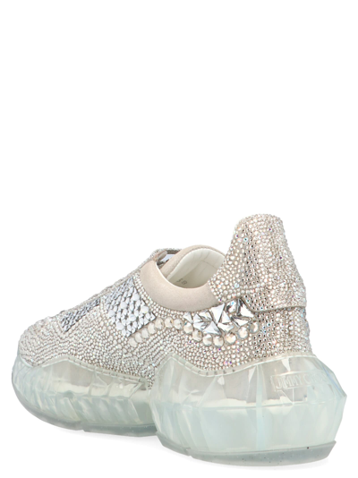 Shop Jimmy Choo Diamond Sneakers In Silver