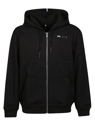 Shop Mcq By Alexander Mcqueen Logo-embroidered Zip-up Sweatshirt In Darkest Black