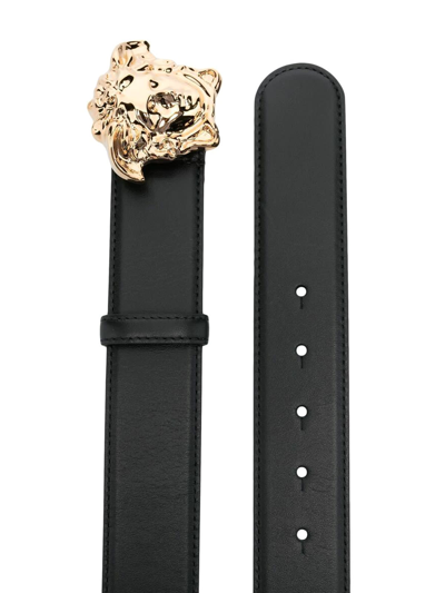 Shop Versace Belt H.40 In Black Gold