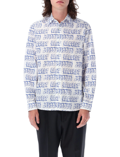 Shop Paccbet All-over Logo Shirt In Blue