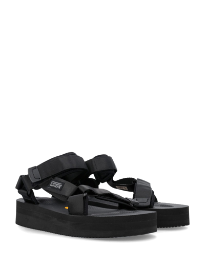 Shop Suicoke Depa Wedge Sandals In Black