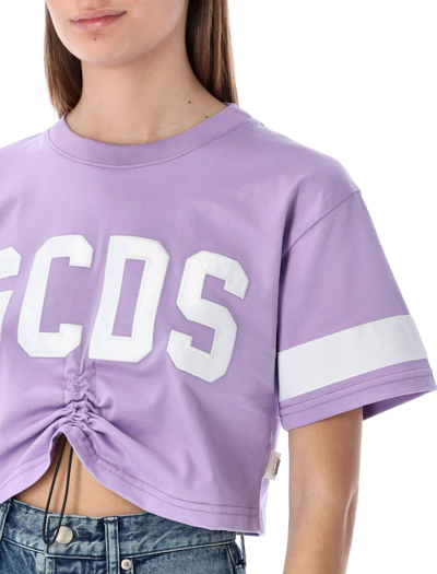 Shop Gcds Drawstring T-shirt In Lilac