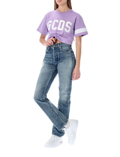 Shop Gcds Drawstring T-shirt In Lilac