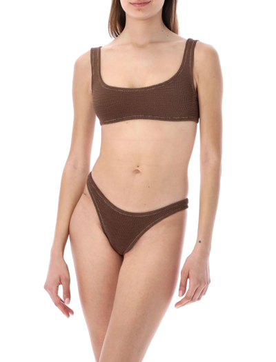 Shop Reina Olga Ginny Bikini Set In Brown