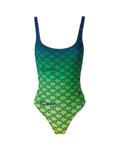 Shop Off-white Arrows Gradient Swimsuit In Verde