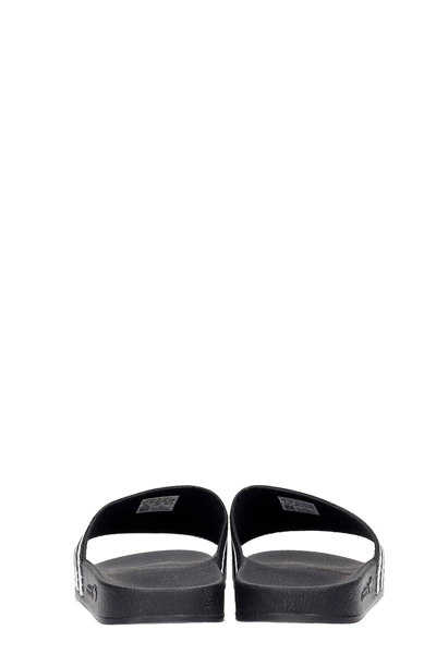 Shop Adidas Originals Adilette Flats In Black Rubber/plasic