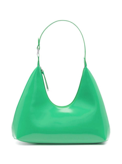 Shop By Far Amber Zipped Shoulder Bag In Super Green