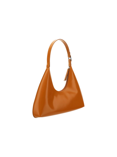 Shop By Far Amber Zipped Shoulder Bag In Caramel