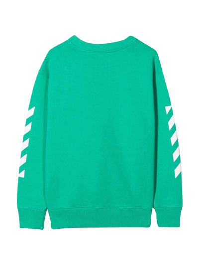 Shop Off-white Green Sweatshirt With White Print In Green/white
