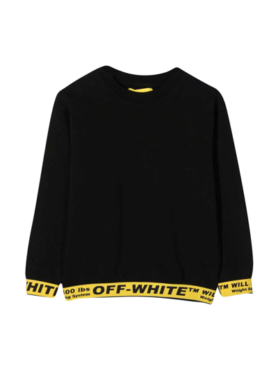 Shop Off-white Black Sweatshirt With Yellow Print In Black/yellow