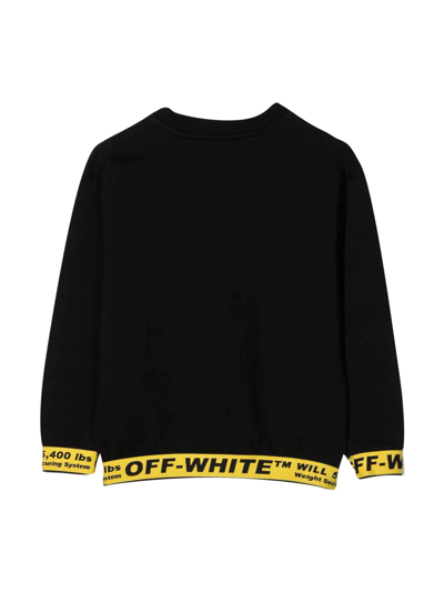 Shop Off-white Black Sweatshirt With Yellow Print In Black/yellow