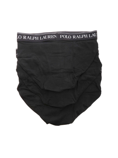 Polo Ralph Lauren Logo Band Three-pack Briefs In Black