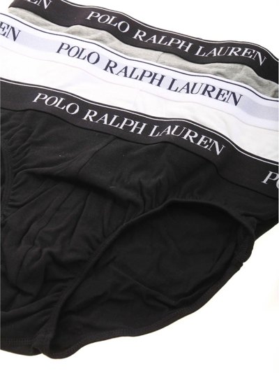 Shop Polo Ralph Lauren Logo Band Three-pack Briefs In Multicolor