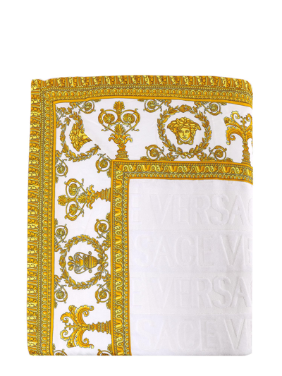 Shop Versace Beach Towel In White