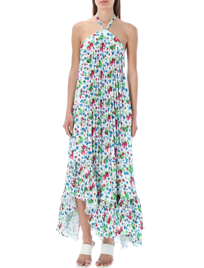Shop Msgm Fruits Long Dress In White