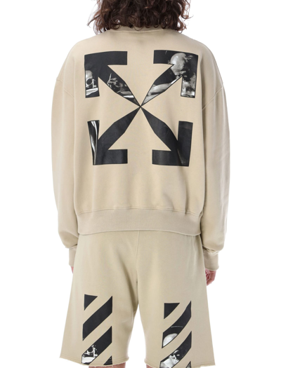 Shop Off-white Caravaggio Arrow Sweatshirt In Dark Sand