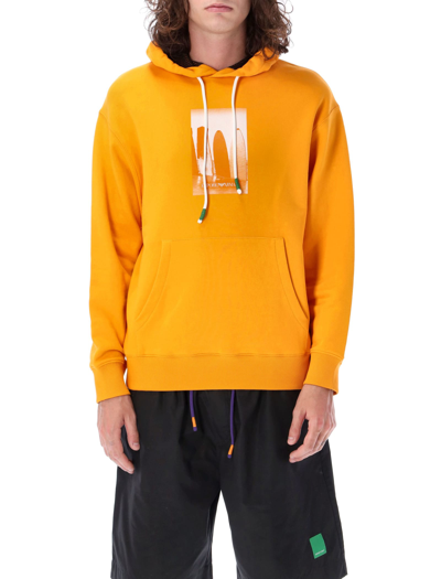 Shop Emporio Armani Sustainable Collection French Terrycloth Hoodie In Orange
