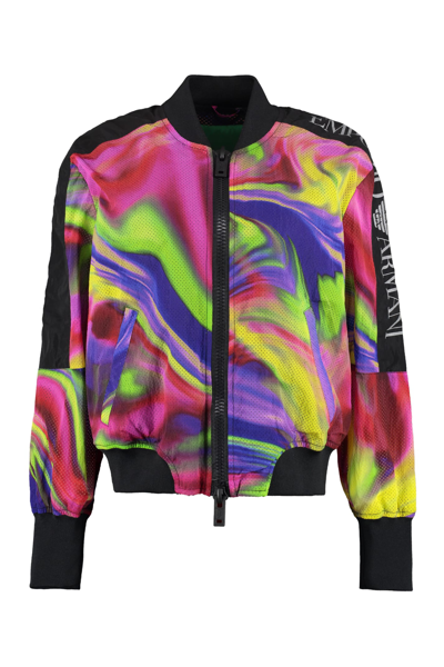 Emporio Armani Sustainable Capsule Bomber Jacket In Multicolor