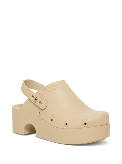 Shop Xocoi Beige Recycled Rubber Clogs With Logo In Sand