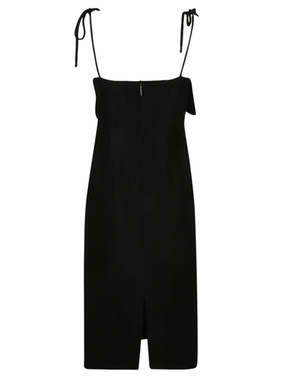 Shop Msgm Bow Detail Dress In Black