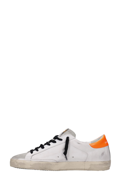 Shop Golden Goose Superstar Sneakers In White Leather In Yellow Cream