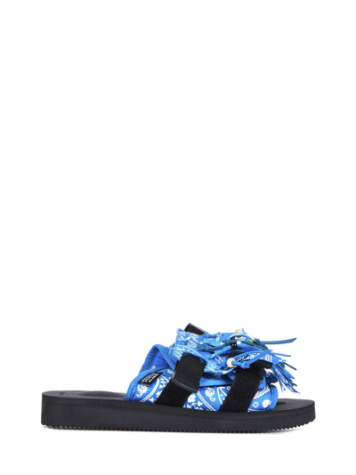 Shop Alanui X Suicoke Moto Fringed Suicoke Sandals In Blue