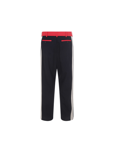 Shop Palm Angels Track Belt Pants In Blu Rosso