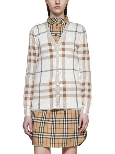 Shop Burberry Cardigan In Sand