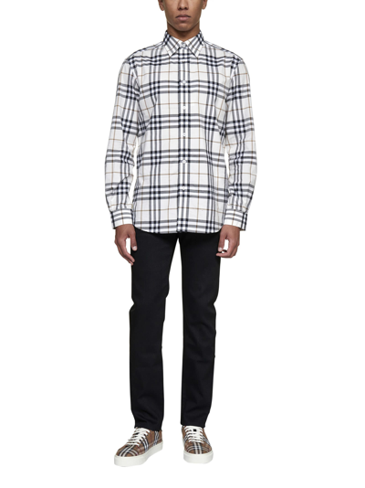 Shop Burberry Shirt In Parchment Ip Check